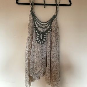 Floral detailed halter top